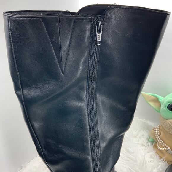 Sole Sensability Black Faux Leather Riding Boots 9 - Picture 10 of 12